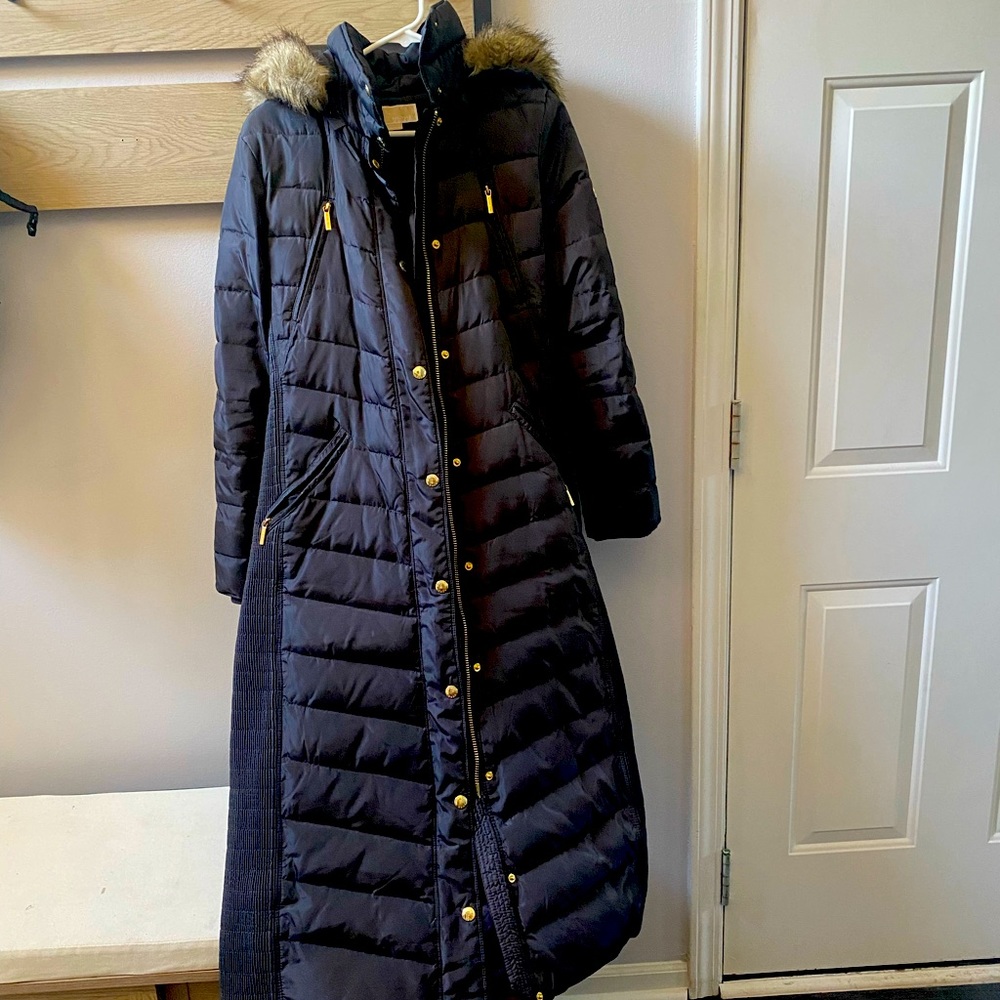 Michael Kors grey ankle length Parka